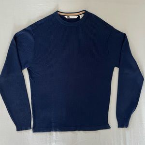 Men’s Bacharach brand Silk/cotton Blue rib knit sweater.